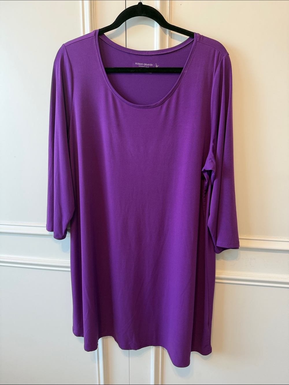 Susan Graver Vibrant Purple Scoop Neck Tunic
